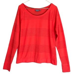 Athleta Orange Limitless, Perforated Mesh Long Sleeve Pullover‎ Athletic Top
